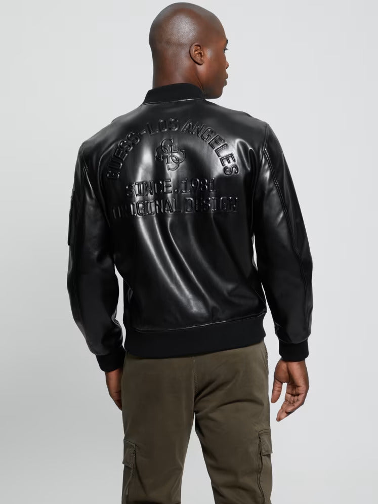 Guess District Faux-Leather Signature Jacket