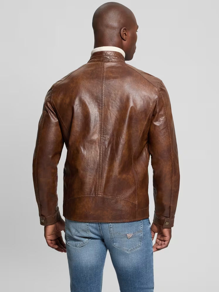 Guess Faux-Leather Biker Jacket