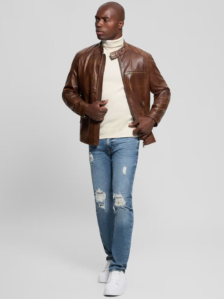 Guess Faux-Leather Biker Jacket