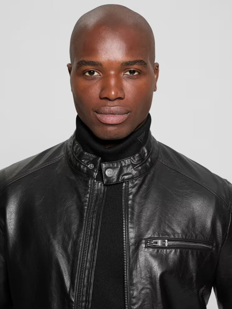 Guess Faux-Leather Biker Jacket