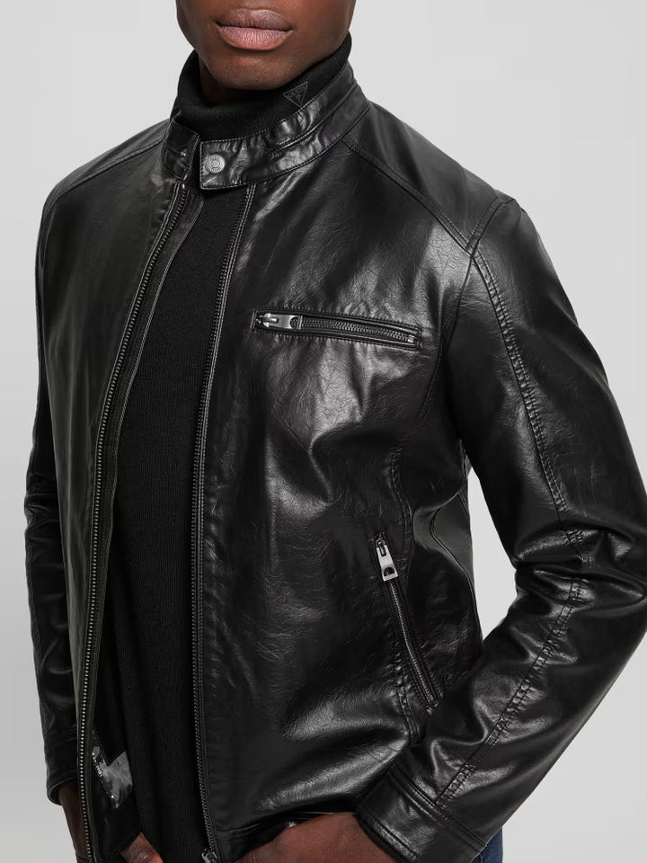 Guess Faux-Leather Biker Jacket