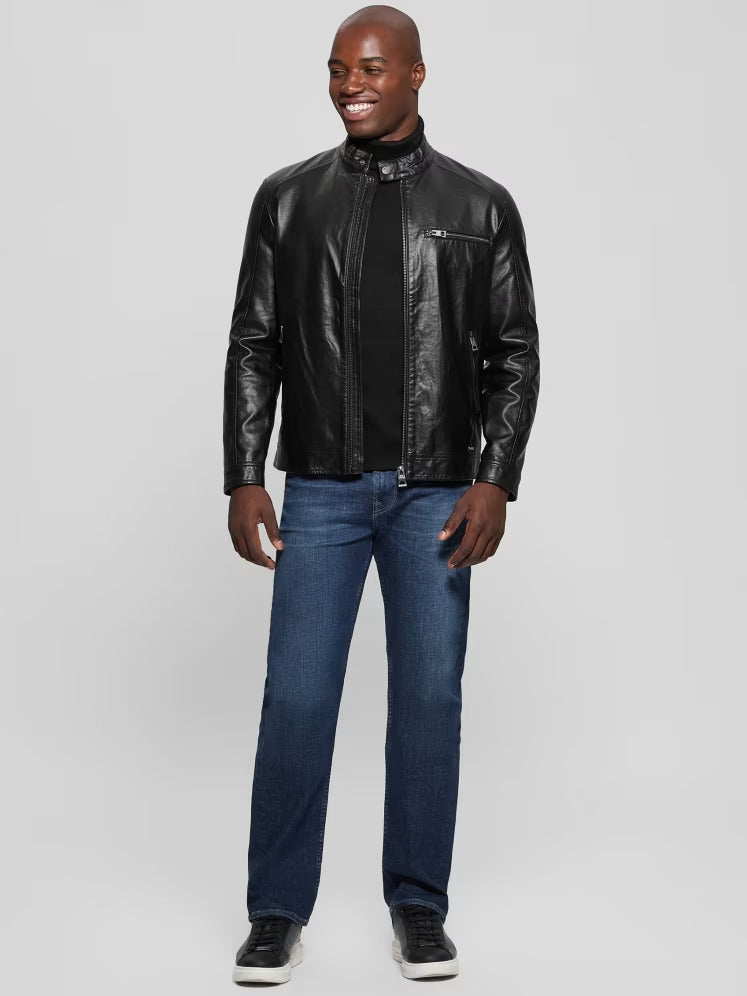 Guess Faux-Leather Biker Jacket