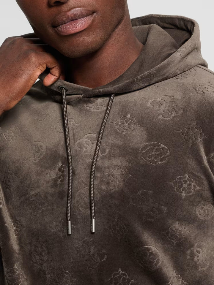 Guess Embossed Velvet Hoodie