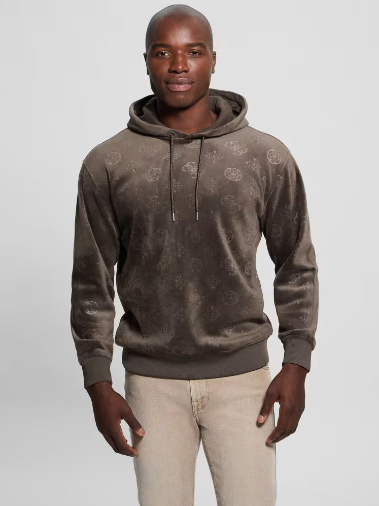 Guess Embossed Velvet Hoodie