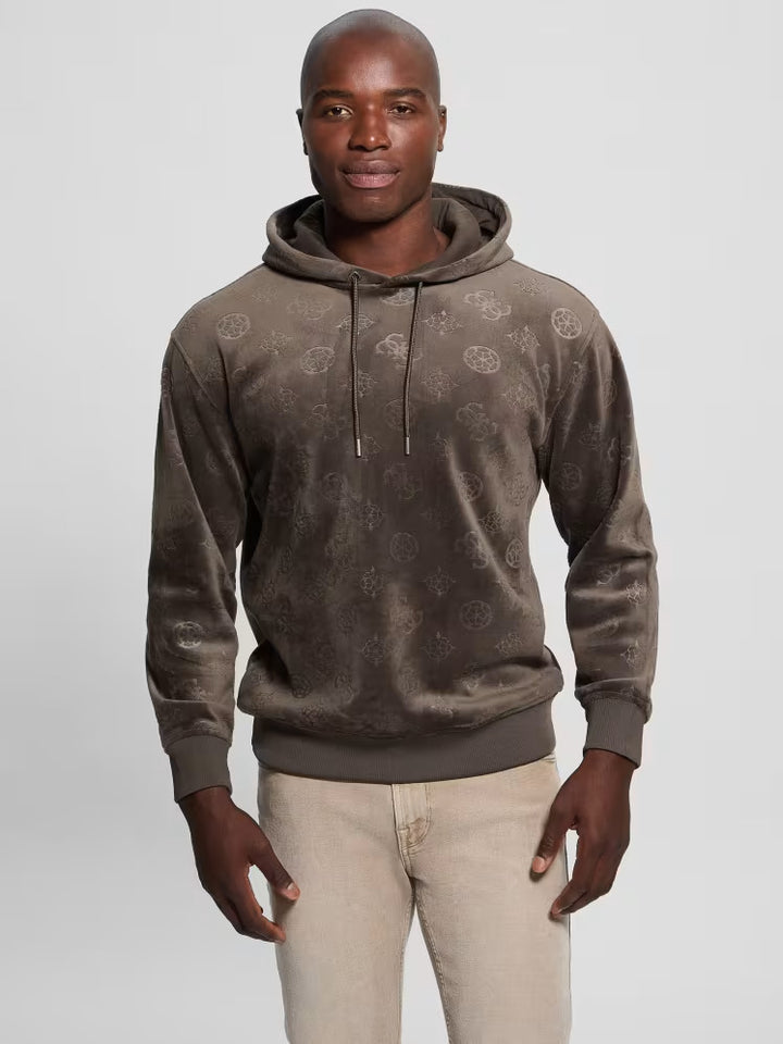 Guess Embossed Velvet Hoodie