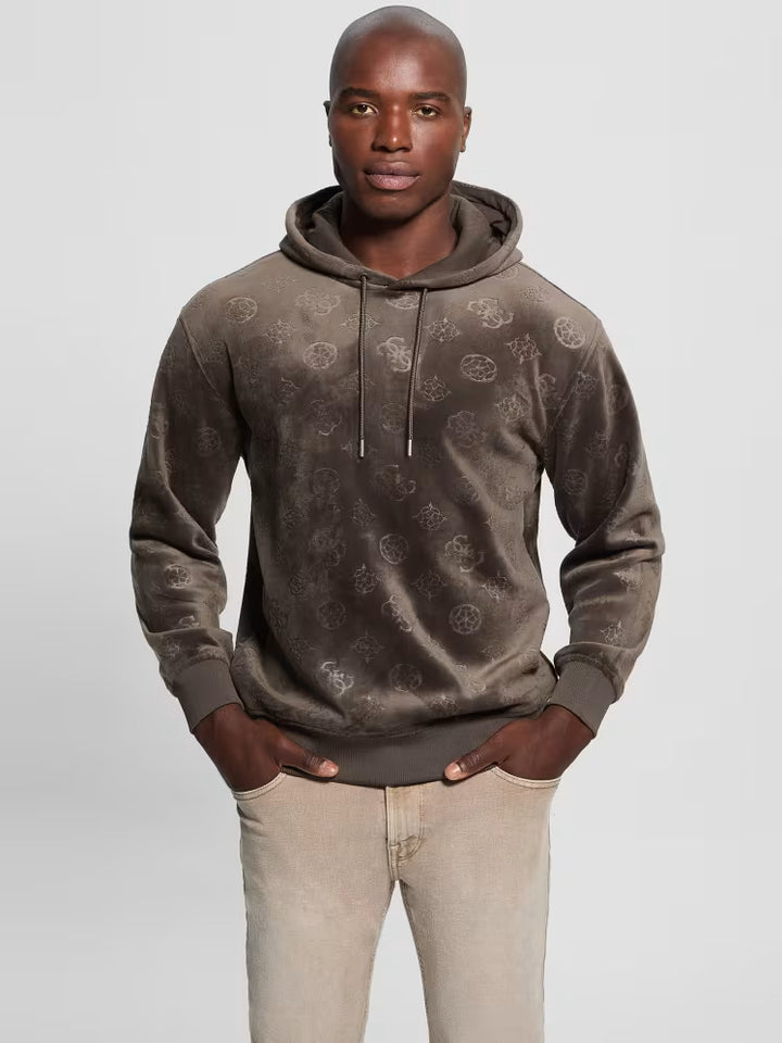 Guess Embossed Velvet Hoodie