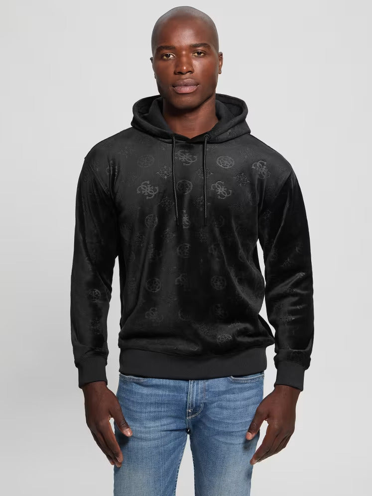 Guess Embossed Velvet Hoodie