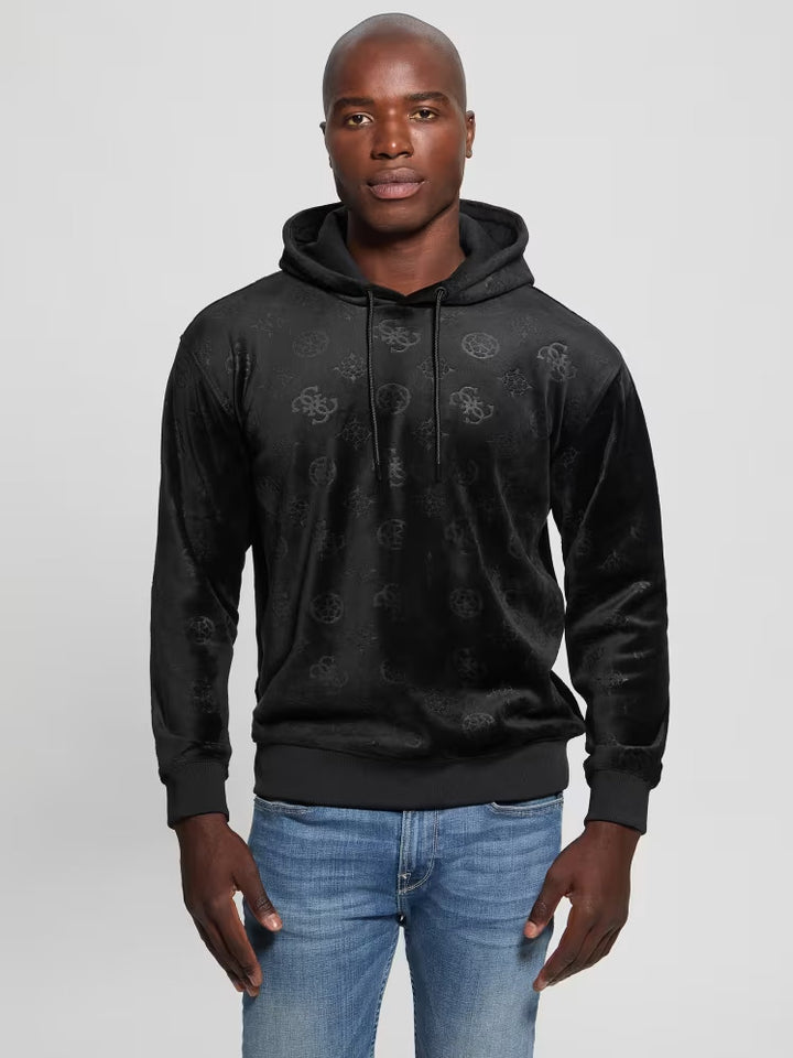Guess Embossed Velvet Hoodie