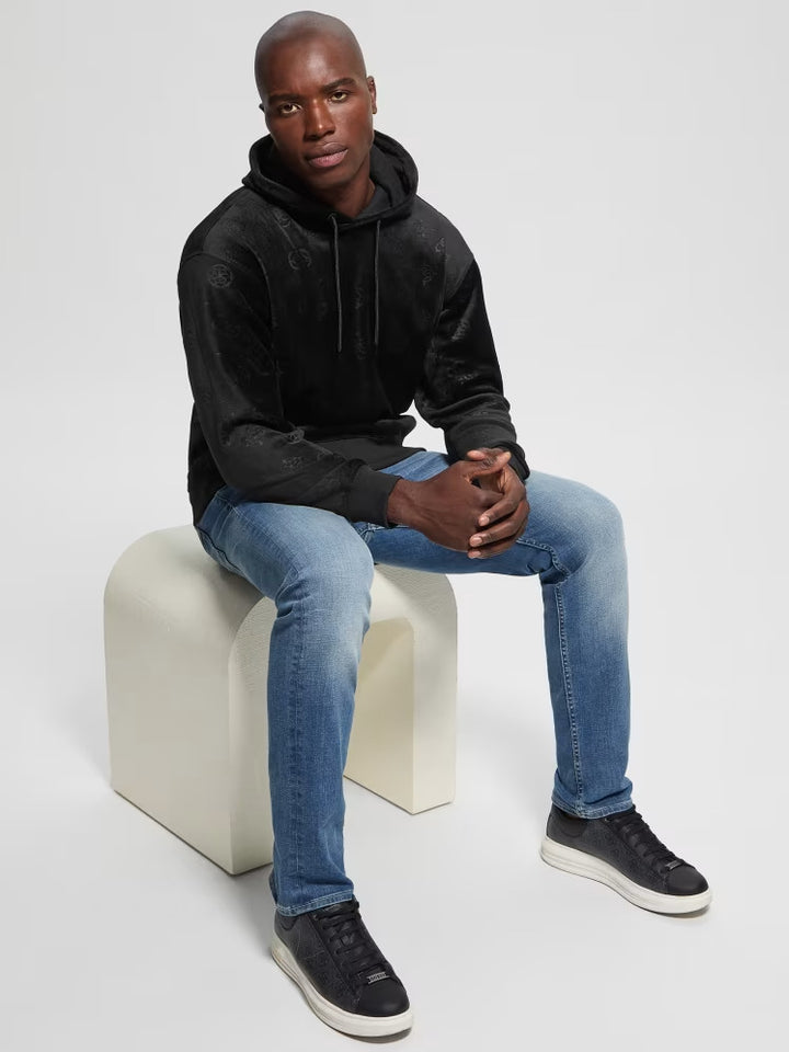 Guess Embossed Velvet Hoodie