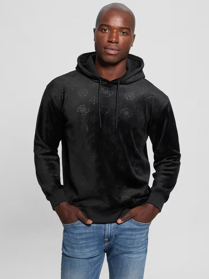 Guess Embossed Velvet Hoodie