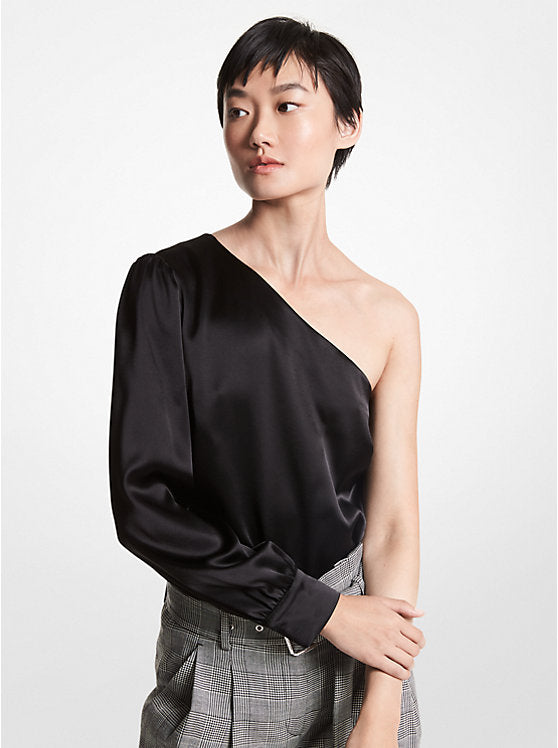 Michael Kors Satin One-Shoulder Top