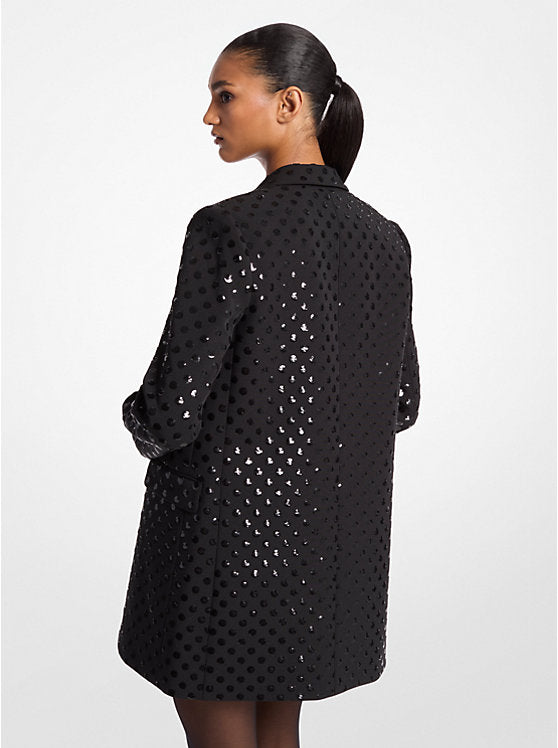 Michael Kors Sequined Dot Stretch Crepe Blazer