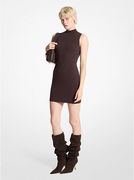 Michael Kors Stretch Viscose Mock Neck Dress