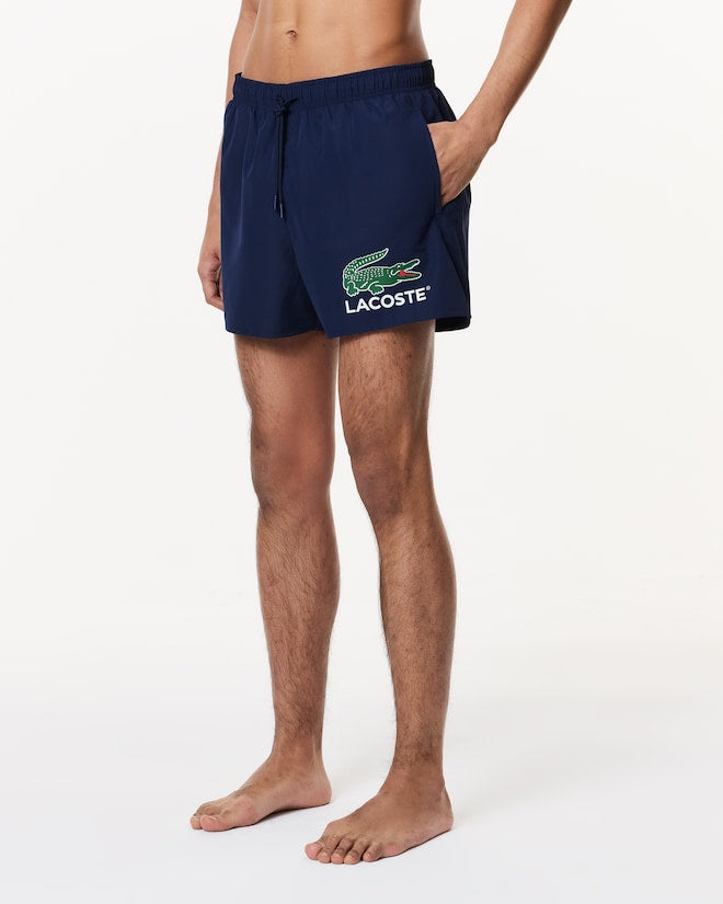 Lacoste Men's Croc Print Swim Trunks