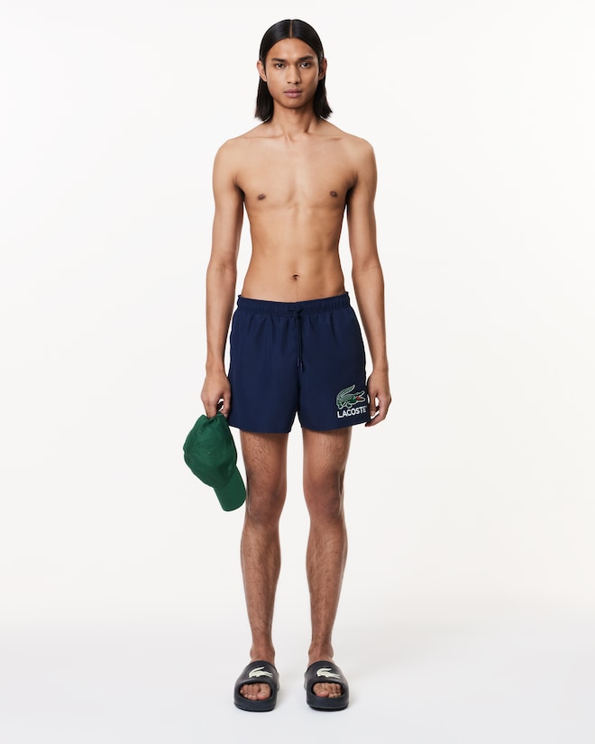 Lacoste Men's Croc Print Swim Trunks