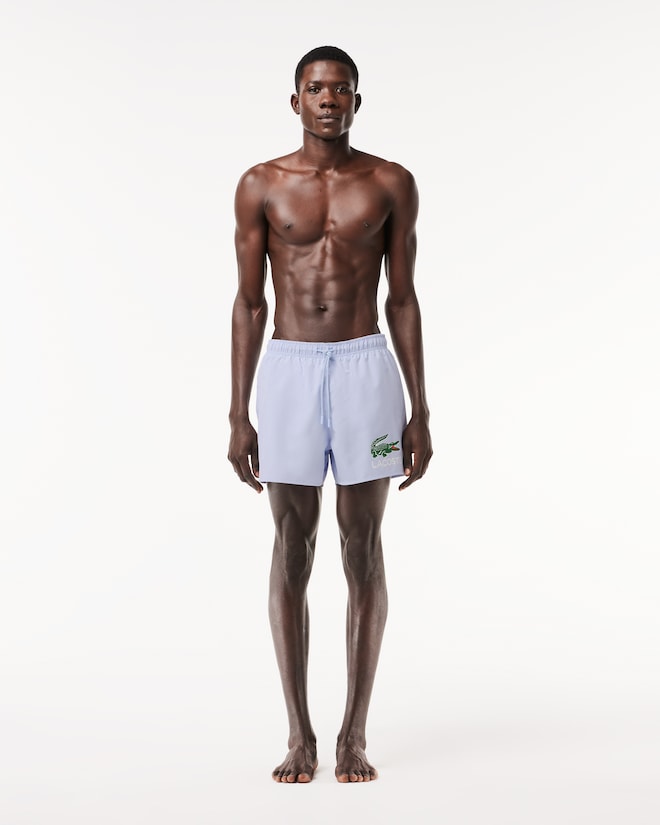 Lacoste Men's Croc Print Swim Trunks