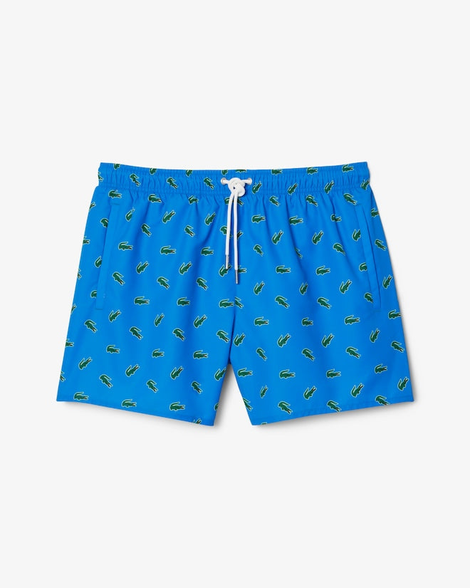 Lacoste Men's Crocodile Print Swim Trunks
