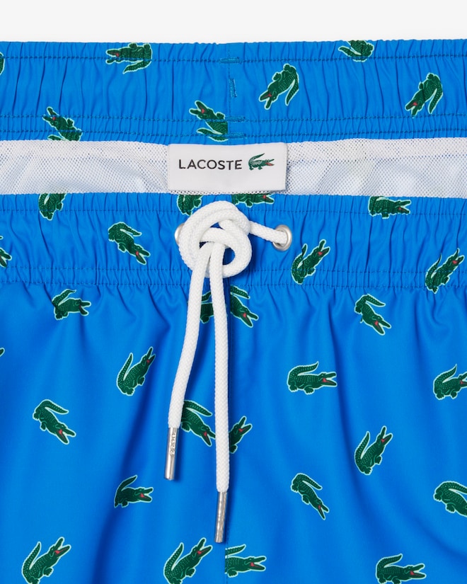 Lacoste Men's Crocodile Print Swim Trunks