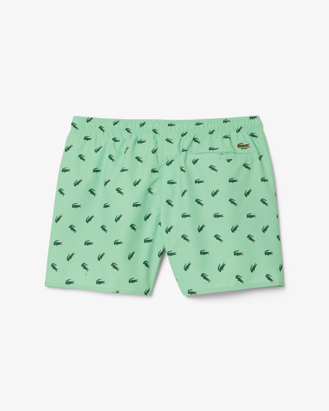 Lacoste Men's Crocodile Print Swim Trunks