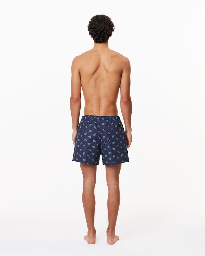 Lacoste Men's Crocodile Print Swim Trunks