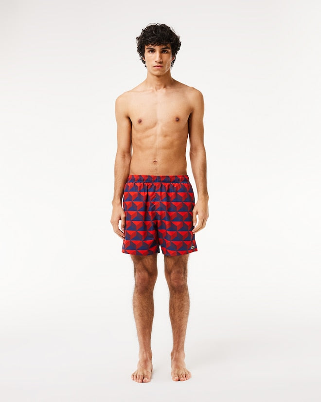 Lacoste Men's Graphic Print Swim Trunks