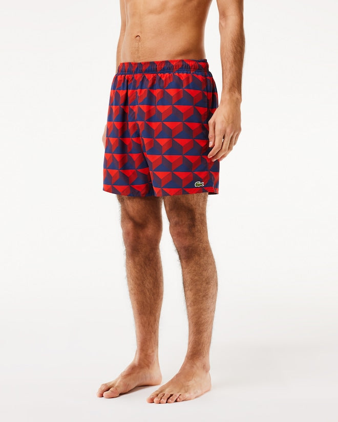 Lacoste Men's Graphic Print Swim Trunks