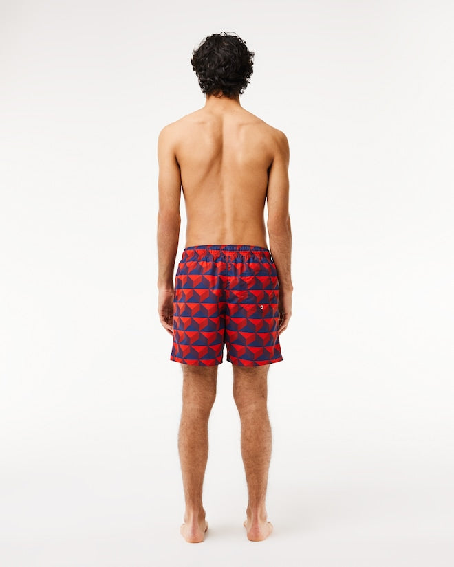 Lacoste Men's Graphic Print Swim Trunks