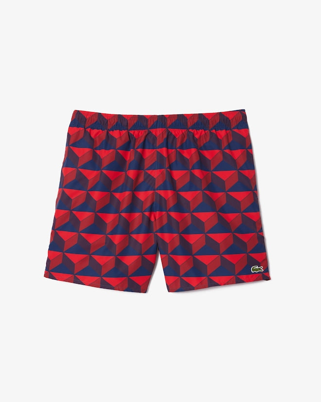 Lacoste Men's Graphic Print Swim Trunks