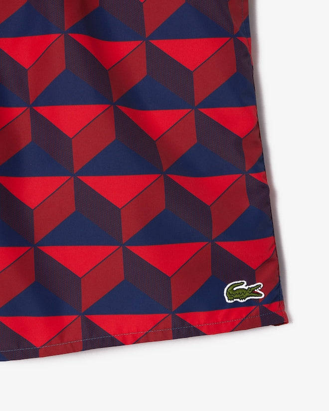 Lacoste Men's Graphic Print Swim Trunks