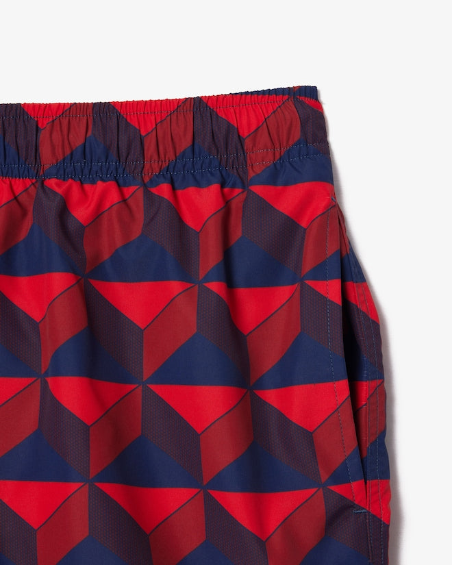 Lacoste Men's Graphic Print Swim Trunks
