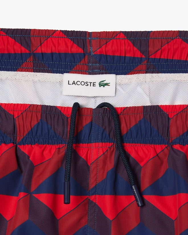 Lacoste Men's Graphic Print Swim Trunks