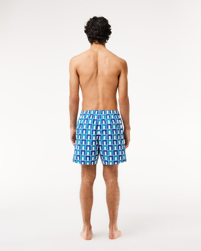 Lacoste Men's Graphic Print Swim Trunks