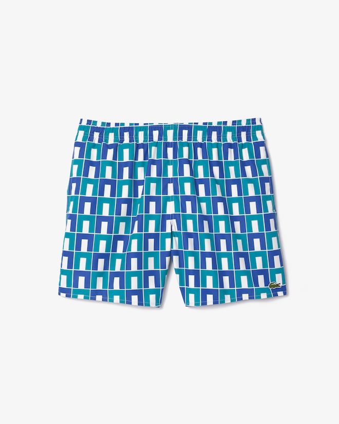 Lacoste Men's Graphic Print Swim Trunks