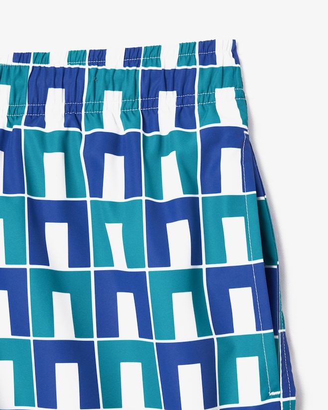 Lacoste Men's Graphic Print Swim Trunks