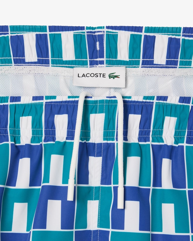 Lacoste Men's Graphic Print Swim Trunks