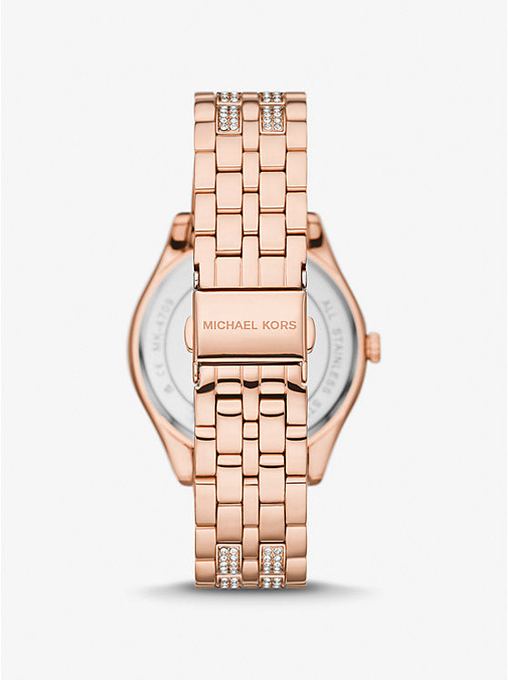Michael Kors Harlowe Pavé Rose Gold-Tone Watch