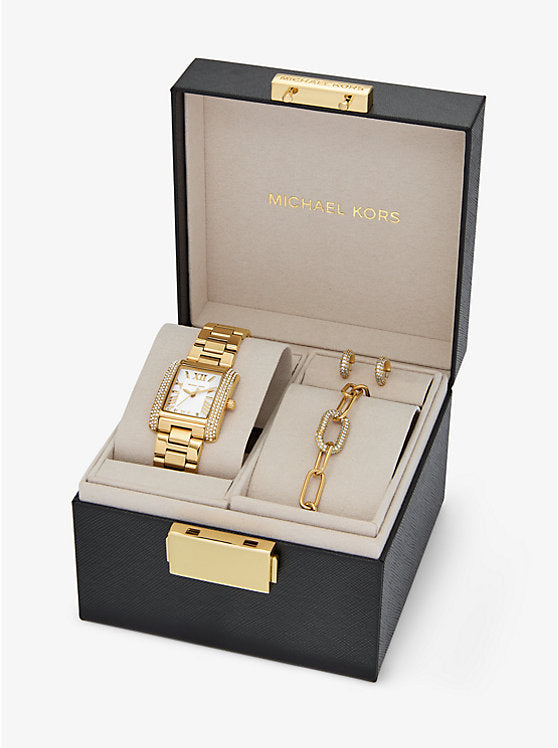 Michael Kors Petite Emery Gold-Tone Watch and Jewelry Gift Set
