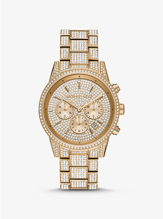 Michael Kors Bryant Pavé Gold-Tone Watch