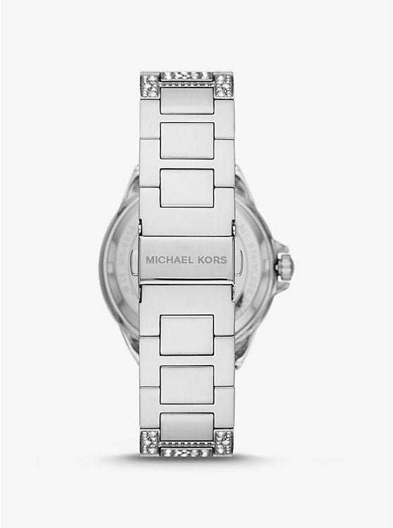 Michael Kors Oversized Camille Pavé Silver-Tone Watch