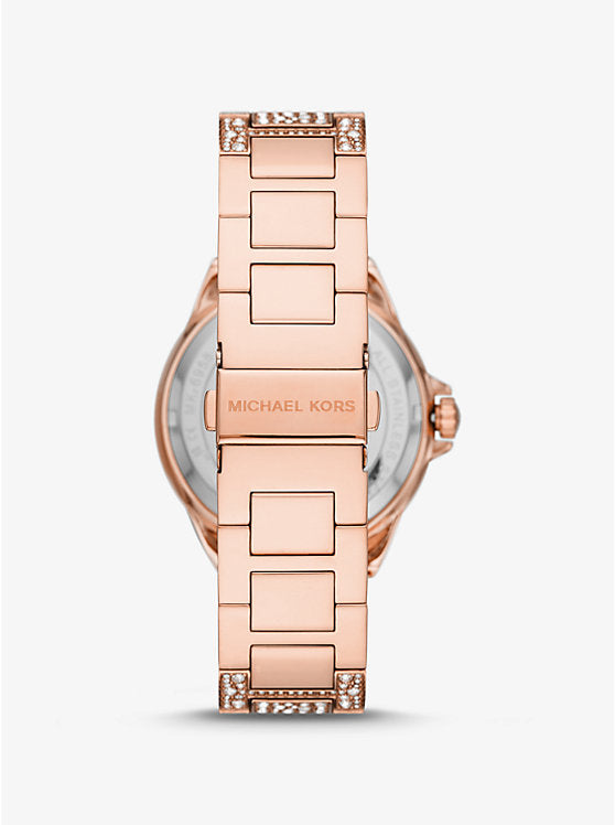 Michael Kors Oversized Camille Pavé Rose Gold-Tone Watch