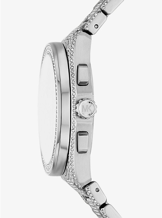 Michael Kors Oversized Accelerator 2.0 Pavé Silver-Tone Watch