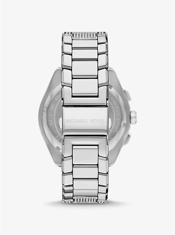 Michael Kors Oversized Accelerator 2.0 Pavé Silver-Tone Watch