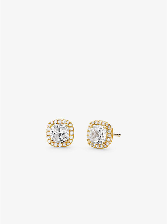 Michael Kors Precious Metal-Plated Sterling Silver Pavé Stud Earrings
