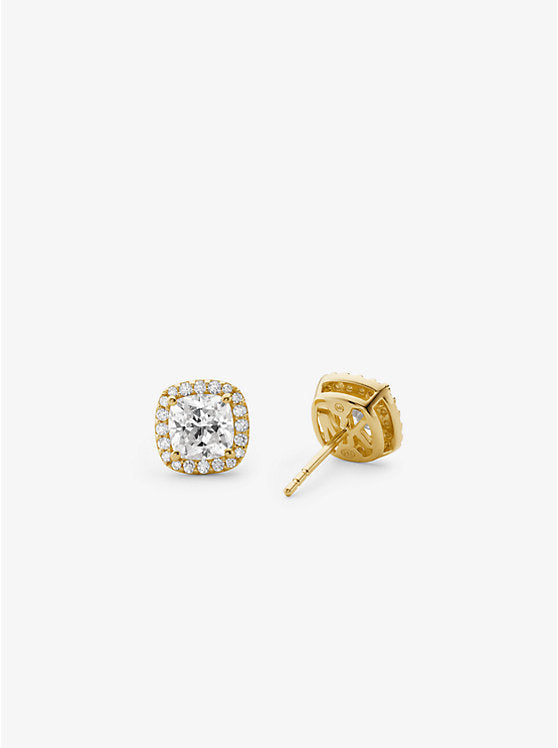 Michael Kors Precious Metal-Plated Sterling Silver Pavé Stud Earrings