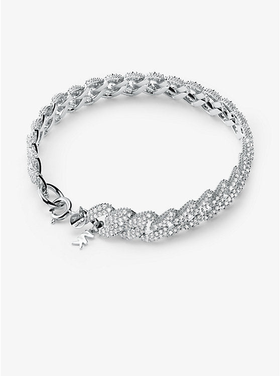 Michael Kors Precious Metal-Plated Sterling Silver Pavé Curb Link Bracelet
