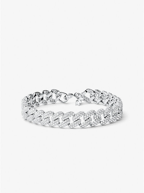 Michael Kors Precious Metal-Plated Sterling Silver Pavé Curb Link Bracelet