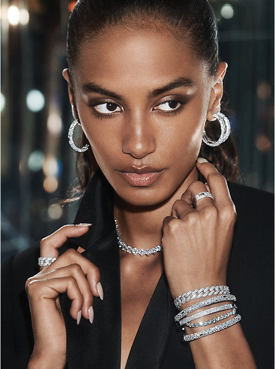 Michael Kors Precious Metal-Plated Sterling Silver Pavé Curb Link Bracelet