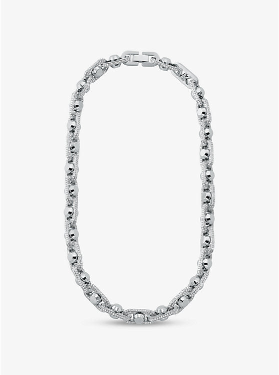 Michael Kors Astor Link Extra-Large Pavé Precious Metal-Plated Brass Necklace