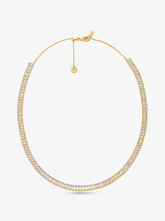 Michael Kors Pavé Precious Metal Plated Brass Tennis Necklace