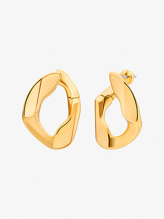 Michael Kors Precious Metal-Plated Brass Curb Link Hoop Earrings